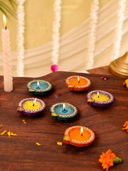 AAPNO RAJASTHAN - Radiant Diwali Wax Diyas (Pack of 6)