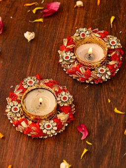 AAPNO RAJASTHAN - Heritage Metal Luminarc Diyas (Pack of 2)