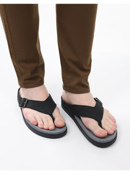 Monte Carlo - Men V Shape Black Sandals