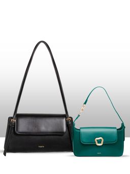 THESTO - The Lana Teal- Black Medium Shoulder Bag (Set Of 2)