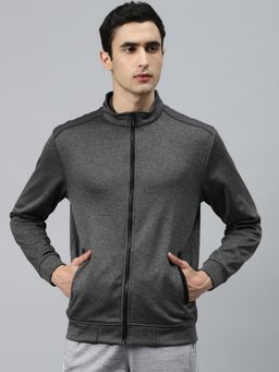 Alcis - Men Charcoal Grey Solid Sporty Jacket