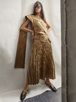 Devano - Patent Black Square Gold Studded Mules