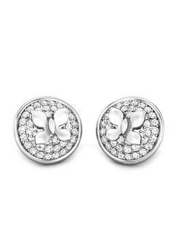 Candere by Kalyan Jewellers - 18K BIS Hallmark White Gold & Diamond Butterfly Earrings