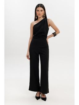 COLOR CAPITAL - Black One Shoulder Jumpsuit
