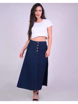Codaisy PRO - Long Women With Front Pockets Denim Blue Skirt