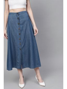 Codaisy PRO - Trendy Blue Denim Women And Girls Long A-Line Western Skirt