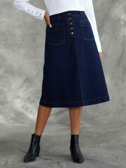 Codaisy PRO - Women Blue Western Stylish Front Pockets Denim Skirt