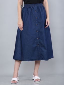 Codaisy PRO - Women's Long Denim Blue Casual Western Style Jeans Skirt