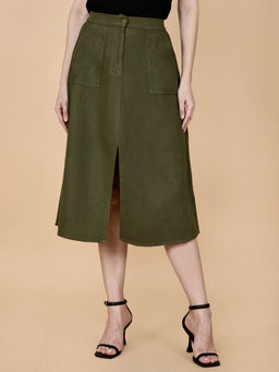 Codaisy PRO - Women's Green Perfect Party Wear Cotton Skirt