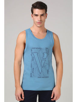 Van Heusen - Men Blue Graphic Print Sleeveless Loose Fit Vest