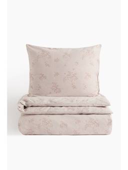 H&M - Purple Floral Cotton Single Duvet Cover Set