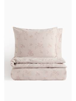 H&M - Purple Floral Cotton Double/King Duvet Cover Set