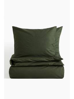 H&M - Green Cotton Double/King Duvet Cover Set