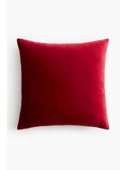 H&M - Red Cotton Velvet Cushion Cover