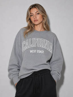 MIXT by Nykaa Fashion - Women Grey Typography Print Fleece Sweatshirt