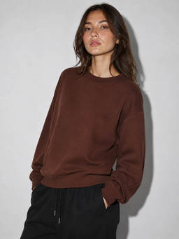 MIXT by Nykaa Fashion - Brown Fleece Women Solid Sweatshirt