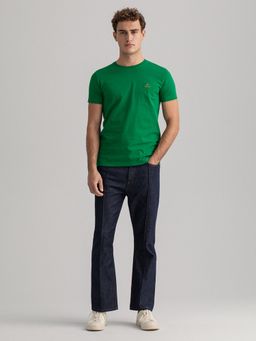 GANT - Men Green Solid Regular Crew T-shirt