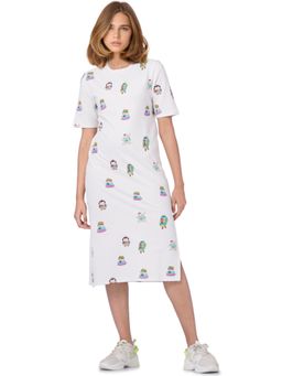 ONLY - Women Graphic Print Casual Wear White Dress