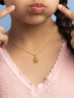 Shaya by CaratLane - Shree Ganesha Necklace In Gold Plated 925 Silver for Kids