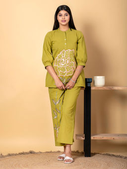Readiprint - Green Floral Tunic and Palazzo (Set of 2)
