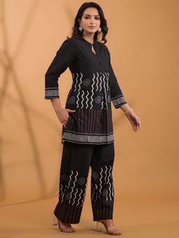 Readiprint - Black Printed Tunic and Palazzo (Set of 2)