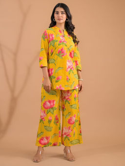 Readiprint - Yellow Floral Tunic and Palazzo (Set of 2)