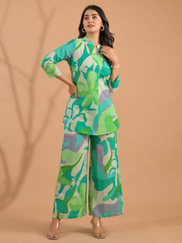 Readiprint - Green Printed Tunic and Palazzo (Set of 2)