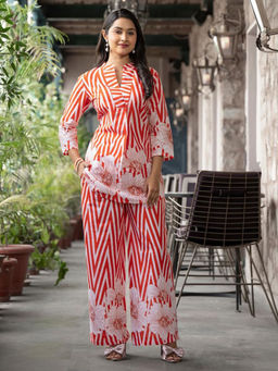 Readiprint - Orange Floral Tunic and Palazzo (Set of 2)