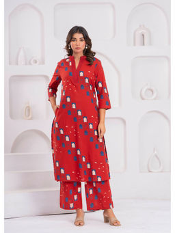 Autumnlane - Red Printed Kurta and Pant (Set of 2)
