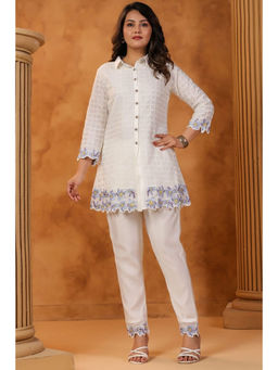 Autumnlane - White Floral Tunic and Pant (Set of 2)