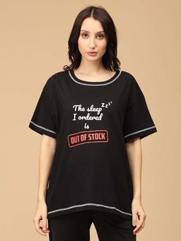 The Mom Store - Black Out of Stock Oversized Maternity T-Shirt