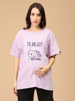 The Mom Store - Purple To Do List Oversized Maternity T-Shirt