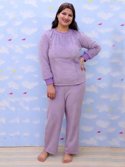 The Mom Store - Purple Azure Snuggle Fleece Co-ord Set (Set of 2)