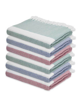Doctor Towels - Multi-Color Cambric Solid Bath Towel (Set Of 6)