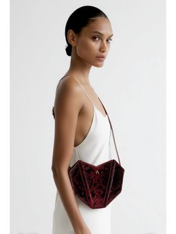 Akinna - Louv Heart Bag - With Crossbody Strap And Gold Braided Shoulder Chain