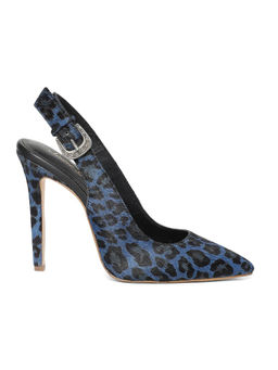 Saint G - Verona Hair On Leather With Blue Leopard Print Kitten Heels