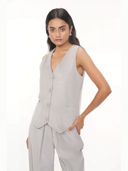 Le Concept - Lacy L.grey Cordoury Waistcoat