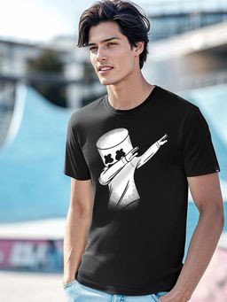 Bewakoof - Men's Black Dab Marshmello Graphic Printed T-shirt