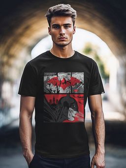 Bewakoof - Official DC Men's Black Batman Comical Graphic Printed T-shirt