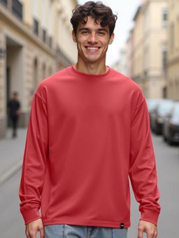 Bewakoof - Men's Red Oversized T-shirt