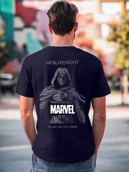 Bewakoof - Official Marvel Men's Blue Marvel Moon Knight Graphic Printed T-shirt