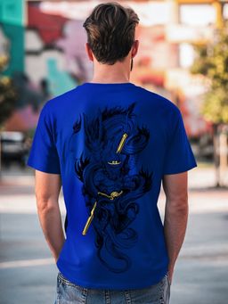 Bewakoof - Men's Blue Monkey King Graphic Printed T-shirt