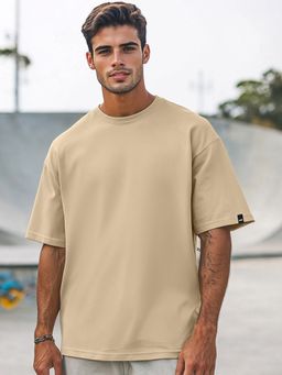 Bewakoof - Men's Brown Oversized T-shirt