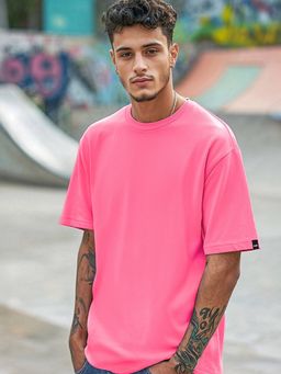 Bewakoof - Men's Pink Oversized T-shirt