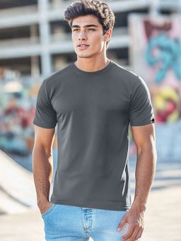 Bewakoof - Men's Grey Muscle Fit T-shirt