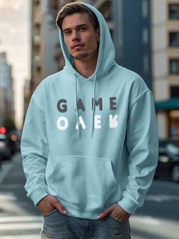 Bewakoof - Heavy Duty 1.0 Men's Green Game Over Minimal Graphic Printed Oversized Hoodies