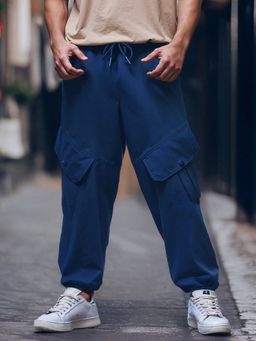 Bewakoof - Air 1.0 Men's Blue Super Loose Fit Cargo Joggers