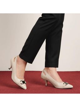 BAGATT - Dafina Women Off White Leather Kitten Heels Pumps