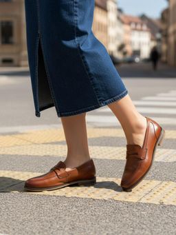 BAGATT - Edwina Women Cognac Leather Slip-Ons