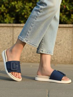 BAGATT - Becca Women Dark Navy Blue Flatforms Sandals